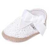 ファーストシューズ ベビーシューズ ベビーフィート 編み物 女の子 幼児 可愛い ボトムソフト 3ヶ月-24ヶ月 サンダル hibote ホワイト 内径13cm