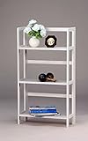 天然パイン材　ホワイト　折りたたみ本棚シェルフ 多目的ラック　3段　幅53x高さ97cm