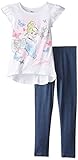 Disney Little Girls' Cinderella Top and Legging Set White/Pink 6 [並行輸入品]