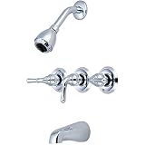 Olympia Faucets P-3230 Three Handle Tub/Shower Set, Chrome Finish [並行輸入品]