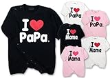 (アイラブパパアンドママ)【I lovePaPa&Mama】 アイラブパパ&ママ ラブ天使 綿スムス ちびオール ロンパース カバーオール 60cm/70cm 60 ママブラック