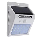 防水20LEDモーションセンサーソーラーランプ屋外庭ヤードウォールライト