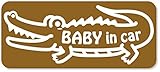 imoninn BABY in car ステッカー　【マグネットタイプ】　No.67　ワニさん　（ゴールドメタリック）