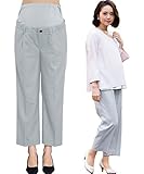 Sweet Mommy マタニティパンツ ストレート センタープレス加工 ボトム コットンウエストリブ ウエスト調節機能 ポケット付き ベルトループつき オフィス 大きいサイズ ズボン 背中ギャザーで