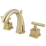 Kingston Brass KS2962CQL Claremont 8-Inch Widespread Lavatory Faucet with Brass Pop-Up, Polished Bra