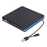 SURNEWS 外付けCD・DVDドライブ【USB3.0/Type Cポート付き・ CD/DVD読込み・録画込み対応】ポータブルDVDプレーヤー CDレコーダー CDプレイヤー CD/DVD-Rドライブ 静音 焼損防止 エラー校正 スリム コンパクト Window/Linux/Mac OS対応 Windows/Mac/Linux 三対応 高速 軽量 日本語取扱説明書付き