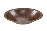 Premier Copper Products LO17FDB Small Oval Under Mount Hammered Copper Sink, Oil Rubbed Bronze [並行輸入