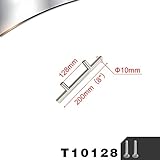 Liebeye ドア引き出し固定ハンドル ツマミ ステンレス スチール キッチンキャビネットの本棚のため 直径10*長さ200*穴の距離128mm