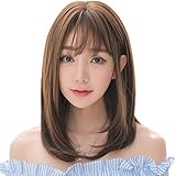 ウィッグ セミロング フルウィッグ 添付 5本セット 無料のヘアゴム レディース グラデーション ストレート かつら wig 自然 小顔 ぱ