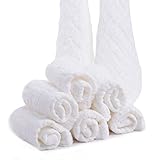 JISEN Baby Washcloths, Baby Towel Wipes,White Square Muslin Cotton , by JISEN