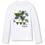 THE CHILDREN'S PLACE(ザ・チルドレンズプレイス) ボーイズプレーススポーツロングスリーブサーフグラフィックラッシュガード ホワイト 水着 7～8歳【並行輸入】