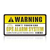 盗難 防犯 いたずら 事故 防止 セキュリティ ステッカー シール GPS WARNING 車 自転車 バイク 防水 耐水 (イエロー&ホワイト, 1枚)