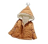（マソンナーニ）Masonanic ベビー服　キッズ ダウン ジャケット コート アウター 裏起毛 厚手　星柄　 女児　女の子 子供服　 秋冬春 ブルゾン フィート付き (90cm 1-2歳, ベージ