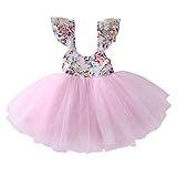 かわいいべびードレス　チュチュドレス　かわいい　花柄　プリンセス　ワンピース　キッズ (3－6月, ピンク)