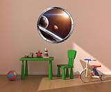 36 "舷窓Outer Space Ship Window View Sun & Planets # 1シルバーデカール壁ステッカー子供ベビールームホームアート飾りグラフィックLarge