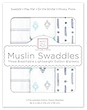 スワドルデザインズ (SwaddleDesigns) 【日本正規品】モスリンおくるみ インディゴブルー 3枚セット SDM-180D