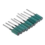 10本セット 真新しい 弾丸状 ゴム砥石 研磨ヘッド 軸付き砥石 電動ドリル用 鏡面研磨や金属 3x8mm.