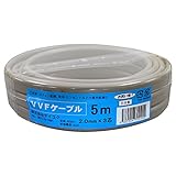 テイコク VVF ケーブル 3CX2.0mm  灰色 5m巻