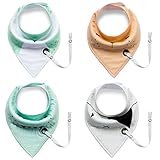 ベビーバンダナドロブルビブス乳首 - 4パックおしゃぶりホルダービブスギフト-100％オーガニックコットンソフトと吸収性 - 低アレルギー少年と少女。