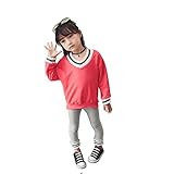 ベビー服 子供服 Pojour 冬秋 防寒 女の子長袖 無地V襟Tシャツ+パンツ トレーナー パジャマ 普段着 可愛キッズ服 新生児 赤ちゃん オシャレ 綿 旅行 記念日 プレゼント