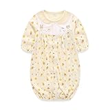 Boo.Kabee ベビー服 春 新生児 ツーウェイオール 100% 綿 50-70CM (イエロー)