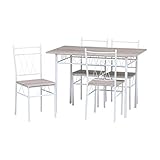 不二貿易(Fujiboeki) ダイニング5点セット ホワイト テーブル:幅110×奥行70cm フルーレ KD 98857