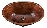 Sinkology SB207-19AG Freud Undermount Oval Handmade Pure Solid Bathroom Sink with Overflow, 19-1/4, 