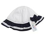 BNWT Baby Girls pretty 100% cotton navy & white sun hat (18-24 months) by Hat