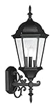 Livex Lighting 7561-04 Outdoor Wall Lantern with Clear Beveled Glass Shades, Black [並行輸入品]