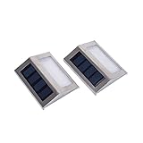Lightess Solar Step Stair Outdoor Staircase Lights 2 LED Stainless Steel Pack of 2 [並行輸入品]