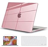 GVTECH MacBook Pro 14インチ クリスタルクリアケース 2025-2021 M5 A3434 M4 A3112 A3185 A3401 M3 A2918 M2 A2992 A2779 M1 A2442) プラスチックハードシェル&キーボードカバー&スクリーンプロテクター MacBook Pro 14 インチ対応, 透明ピンク
