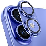 カメラフイルム iPhone16/16 Plus用 カメラ保護 全面保護 9H強化ガラス アルミ合金 アイフォン16/16plus レンズカバー 耐衝撃 露出オーバー防止 黒縁取り 超高透過率 いphone16/いphone16プラス カメラカバー プロテクター ブルー