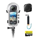 Insta360 X3 ｜360度カメラ アクションカメラ 新型1/2インチ48MPセンサー IPX8防水 5.7K360度動画 72MP360度写真 手ブレ補正 アクティブHDR 4K一人称視点 60fps自撮り 360度水平維持 AI編集 音声制御2.0 長時間 アクションカム 360度ライブ配信 Vlog、バイク、水中撮影用 webカメラモード 見えない潜水キット-128GB SDカード