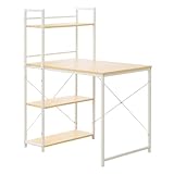 ブックラック付きパソコンデスク【-L/R-エルアール90cm幅】(ナチュラル)