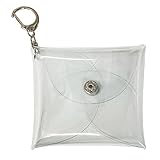 クリアミニポーチ スクエア型｜PVC透明ポーチ 65×65mm｜カプセルトイ・ガシャポンフィギュア収納に最適｜ナスカン付き 小物・アクセサリーケース