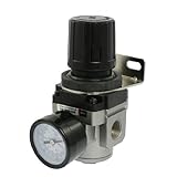 uxcell AR3000-03　空気圧　エア　ソース　 コンプレッサー空気圧レギュレータ圧力計 圧力調整器　G 3/8　金属　プラスチック