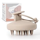 AIMIKE シャンプーブラシ シリコン 頭皮マッサージお風呂用 毛穴汚れ落とし ヘッドブラシ 頭皮洗浄 スカルプブラシ 洗髪用ブラシ オートミール