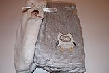 Grey Dot and White Baby Blanket with Owl Applique [並行輸入品]