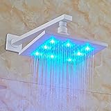 votamuta新しい8インチホワイト仕上げシャワーヘッドLED RainfallオーバーヘッドSprayer Noシャワーアーム