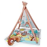 木目のアーチで森の中を表現したナチュラルテイストのベビージム プレイマット (ddw06)