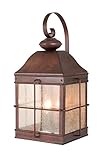 Vaxcel USA OW39593RBZ Revere 3 Light Colonial Outdoor Wall Lamp Lighting Fixture in Bronze, Glass [並