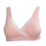 ブラジャー, SODIAL(R)女性のマタニティー授乳用のブラジャー　授乳期の母さんのための下着　ブラジャー　ピンク　L