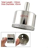 TOOGOO ( R ) 45 mm Diaシルバートーンガラス穴のこぎりドリルツール