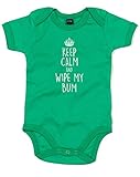 (キープ　カーム　お尻をふいて) Keep Calm And Wipe My Bum, プリント　ベビースーツ - グリーン/白 12-18 ヶ月