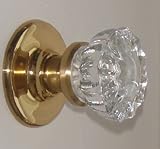 Single Surface Mount French Door Dummy Knob. Perfect Replica of the 12 Point Depression Crystal Knob