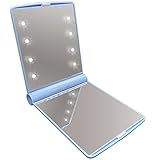 refago LED照明付きメイクミラー、8 LEDライトと折りたたみ式 – Free Standing Make Up Mirror forデスクトップ