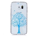 UNEXTATI Galaxy S6 用 ケース 耐衝撃 高品質 TPU ハード カバー 超薄型ケース 全面保護 脱着簡単 クリア 透明 Samsung Galaxy S6カバー Cover (ブルー