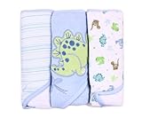 Spasilk Soft Terry Hooded Towel Set, Blue Dino, 26" X 30", 3-Count by Spasilk [並行輸入品]