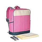 RONGTONGDA マザーズバッグ　リュックサック　大容量　オムツ替え用シート付 軽量　実用的なバッグ　マザーズリュック　四色 (ピンク)