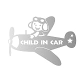 デザイン工房ＳＩＧＮＳ 車ステッカー Child in car 12 綺麗にはがせる 車 ステッカー 飛行機 プロペラ シルバー